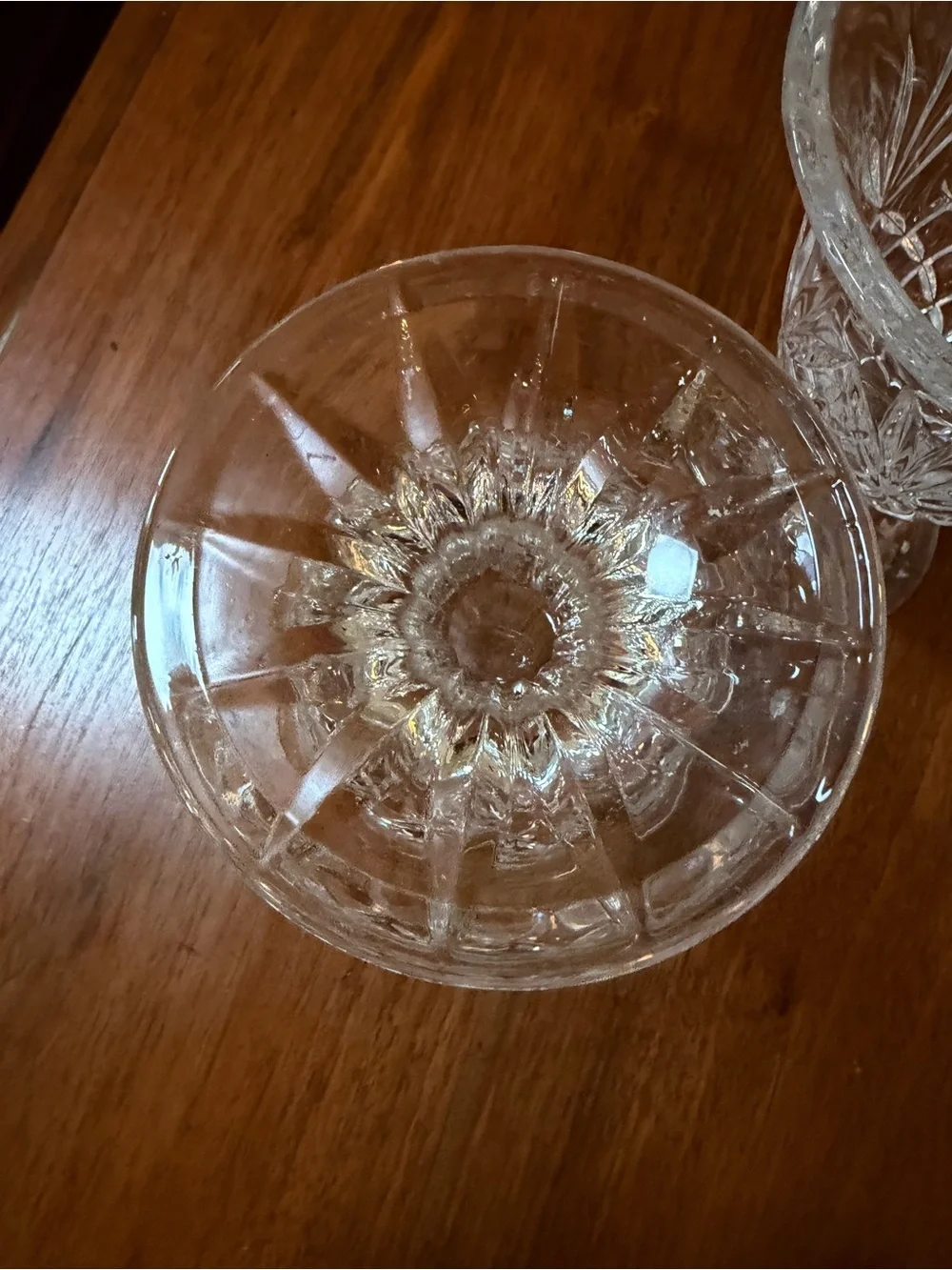 Vintage Clear Cut Crystal Goblets - Set of 2